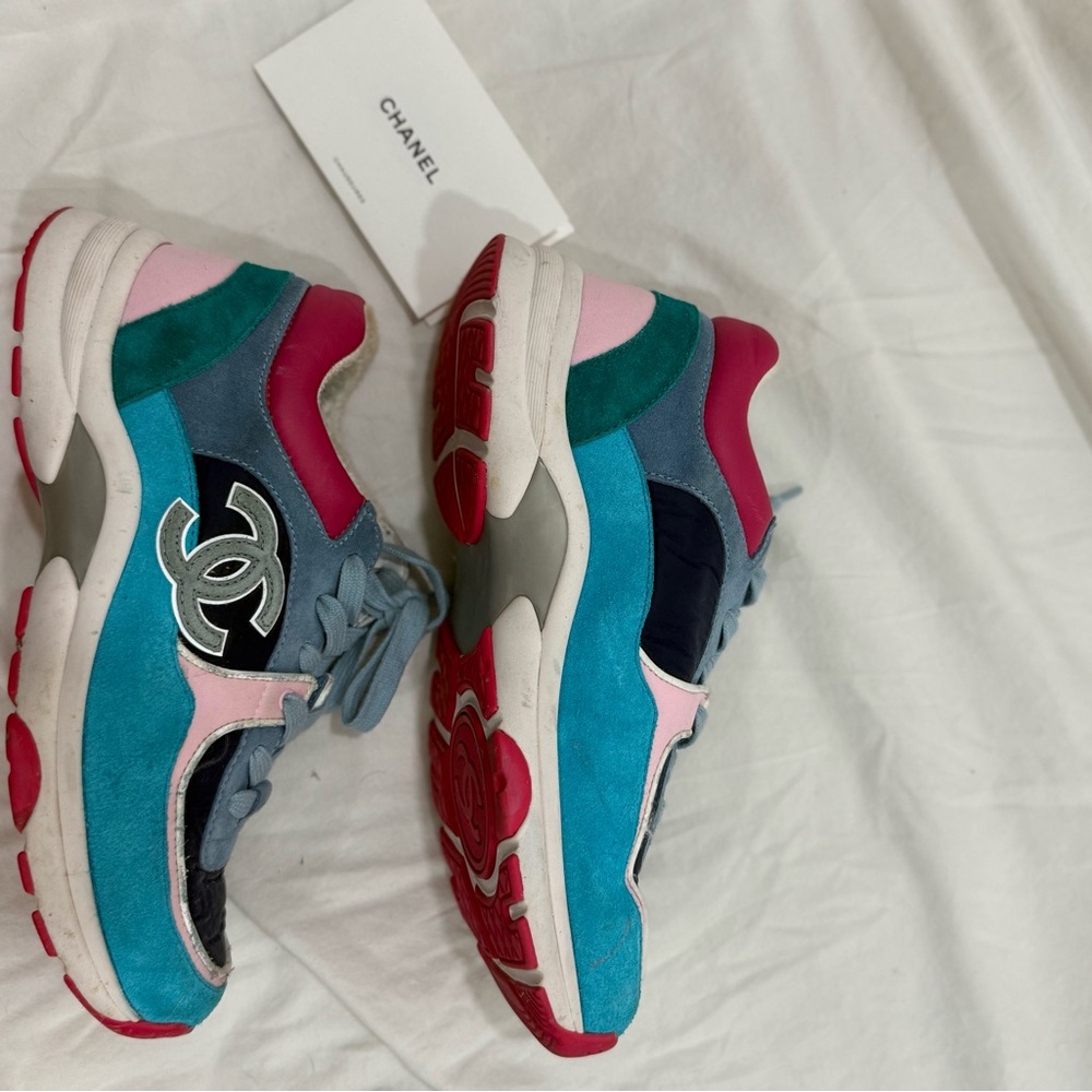 Chanel Sneakers in Pink, Blue, and Green